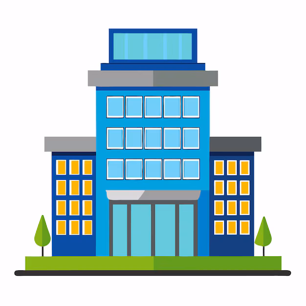 ikon gedung perkantoran dengan latar belakang putih 986584 61190